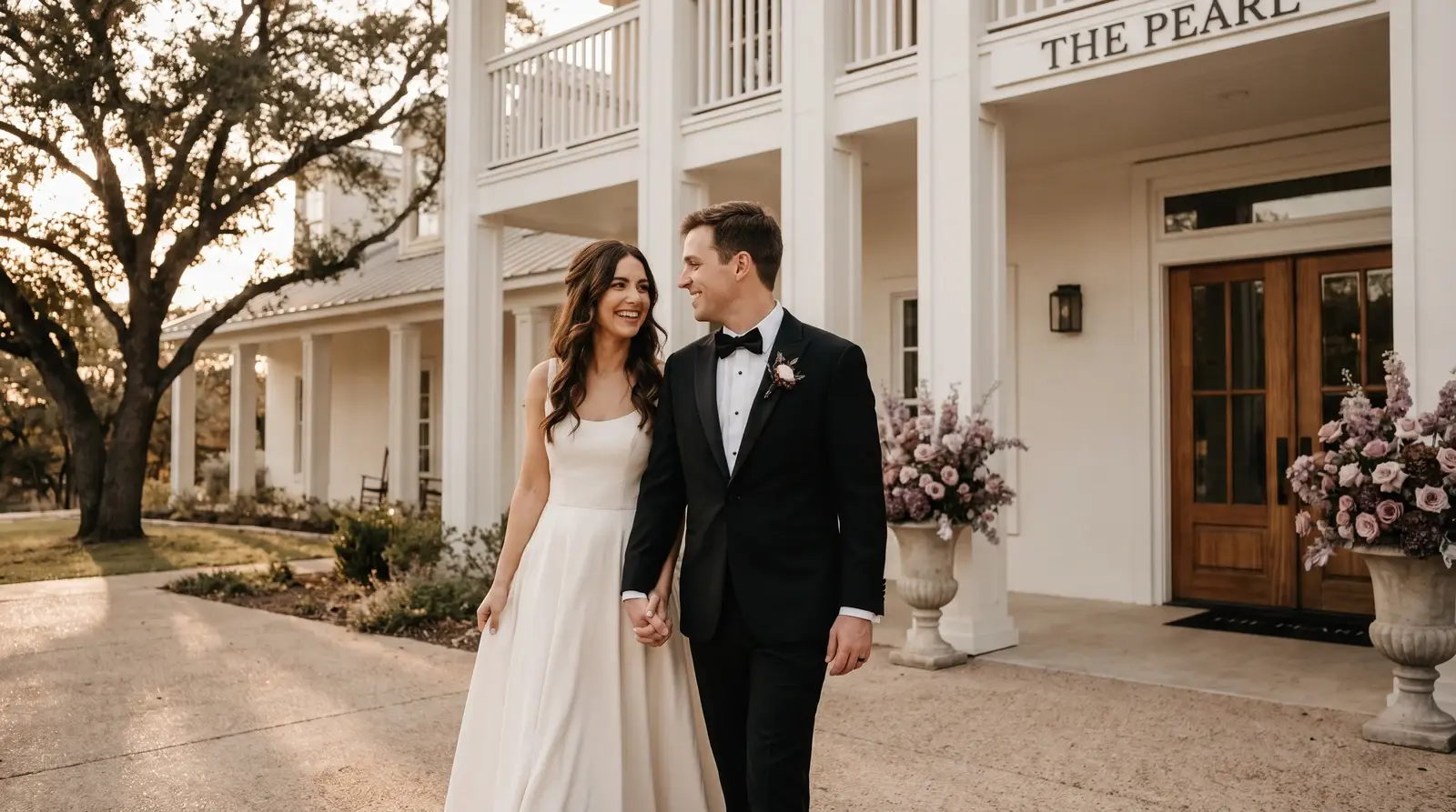 AI-generated illustrative wedding arrival