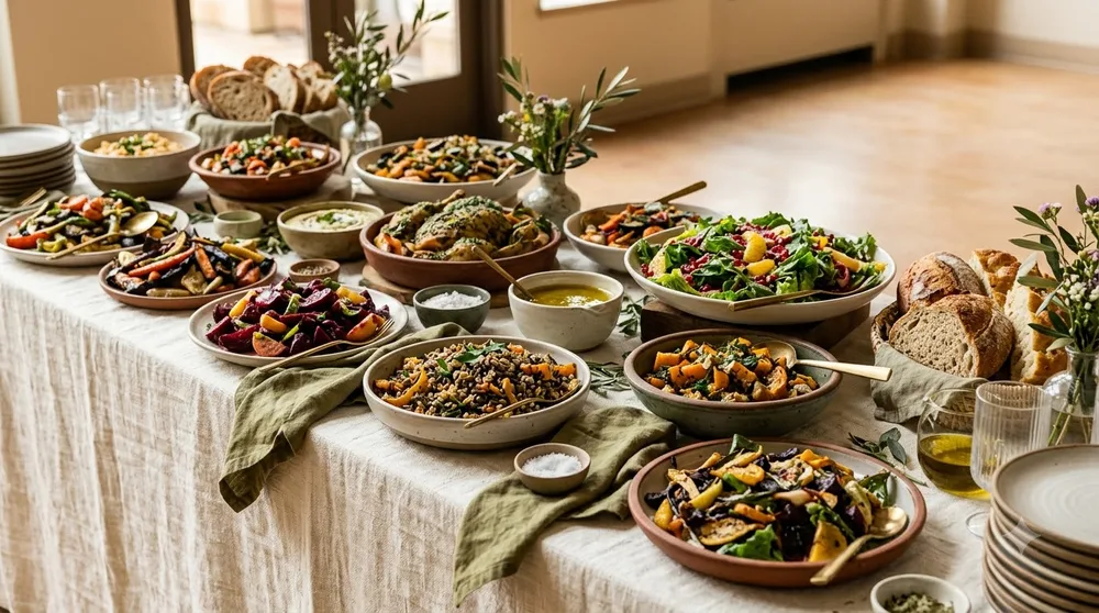 Illustrative catering photograph for A generous shared table