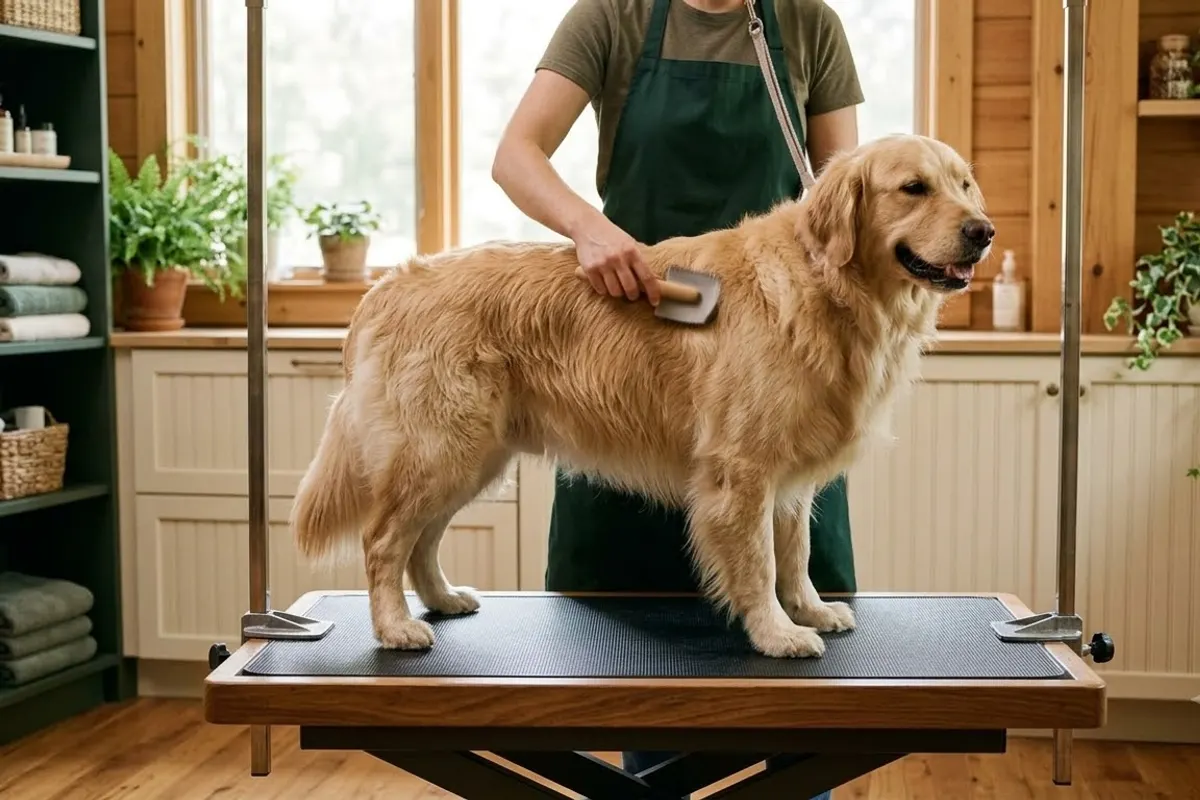 Illustrative grooming & spa scene